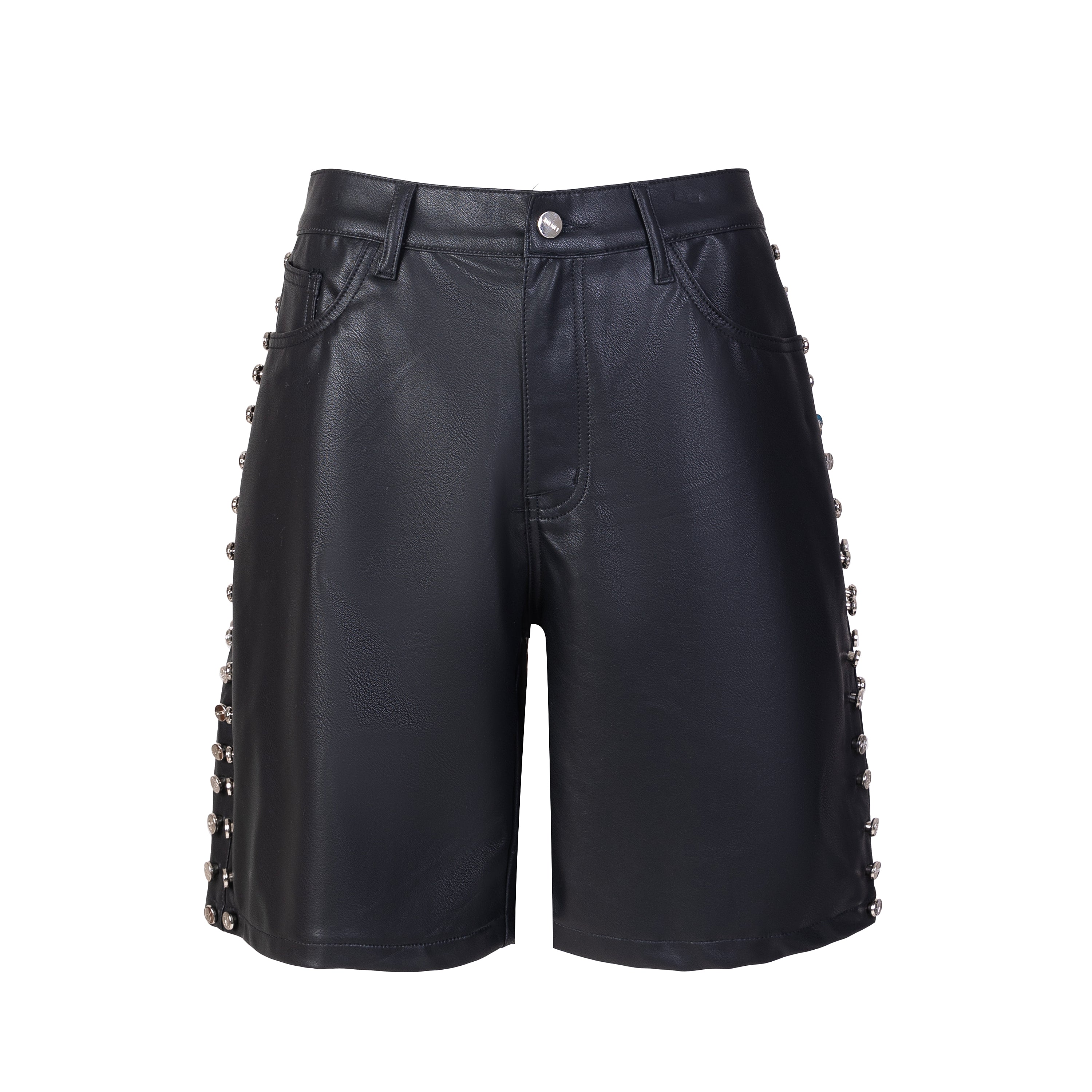 【タグ付き新品】JUEMI LeatherShorts M BLACK Design 202 - Black Leather