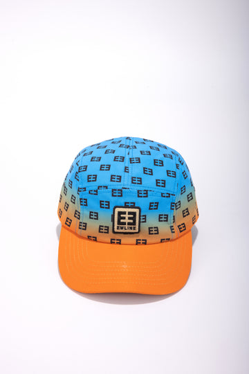 Monogram Hat- Blue/Orange