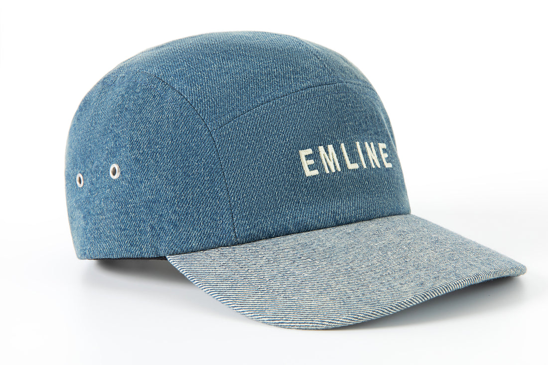 Logo Denim 5 Panel Hat - Blue