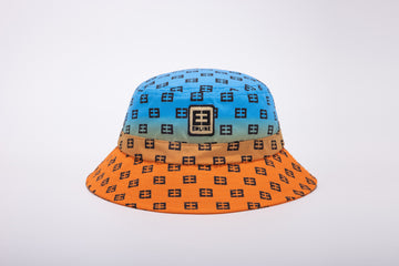 Monogram Bucket Hat- Blue/Orange
