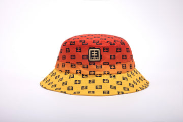 Monogram Bucket Hat- Red/Yellow