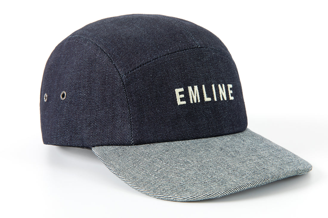 Logo Denim 5 Panel Hat - Dark Blue