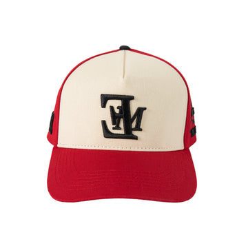 Logo Hat- Cream/Red