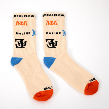 Emline Logo Socks - Cream