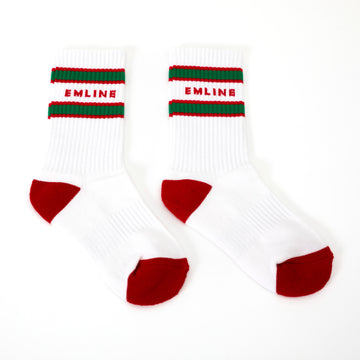 Kids Emline Socks - White/Green