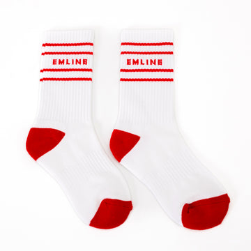 Kids Emline Socks - White/Red