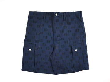 Monogram Logo Cargo Shorts - Navy