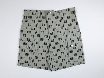 Monogram Logo Cargo Shorts - Light Gray