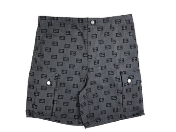 Monogram Logo Cargo Shorts - Smoke Gray