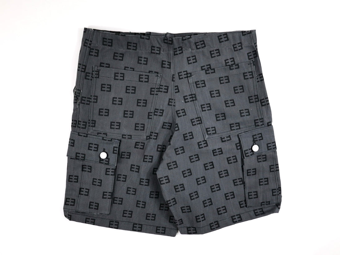 Monogram Logo Cargo Shorts - Smoke Gray