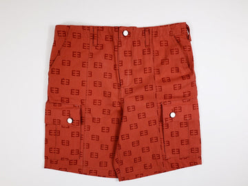 Monogram Logo Cargo Shorts - Rust Red