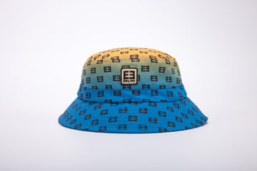 Monogram Bucket Hat- Blue/Yellow