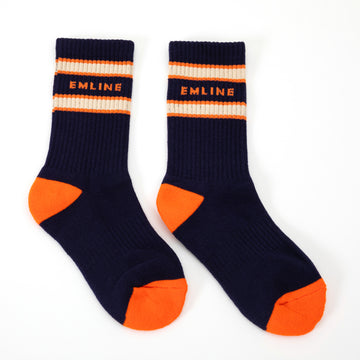 Kids Emline Socks - Navy/Orange