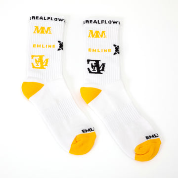 Emline Logo Socks - White