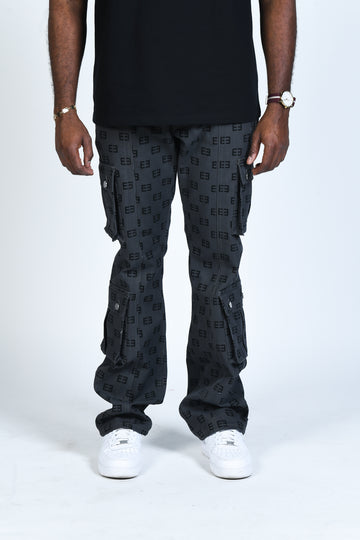 Monogram Logo Cargos - Smoke Gray