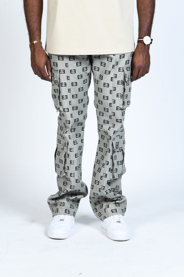 Monogram Logo Cargos - Light Gray