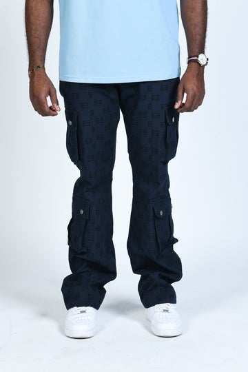 Monogram Logo Cargos - Navy