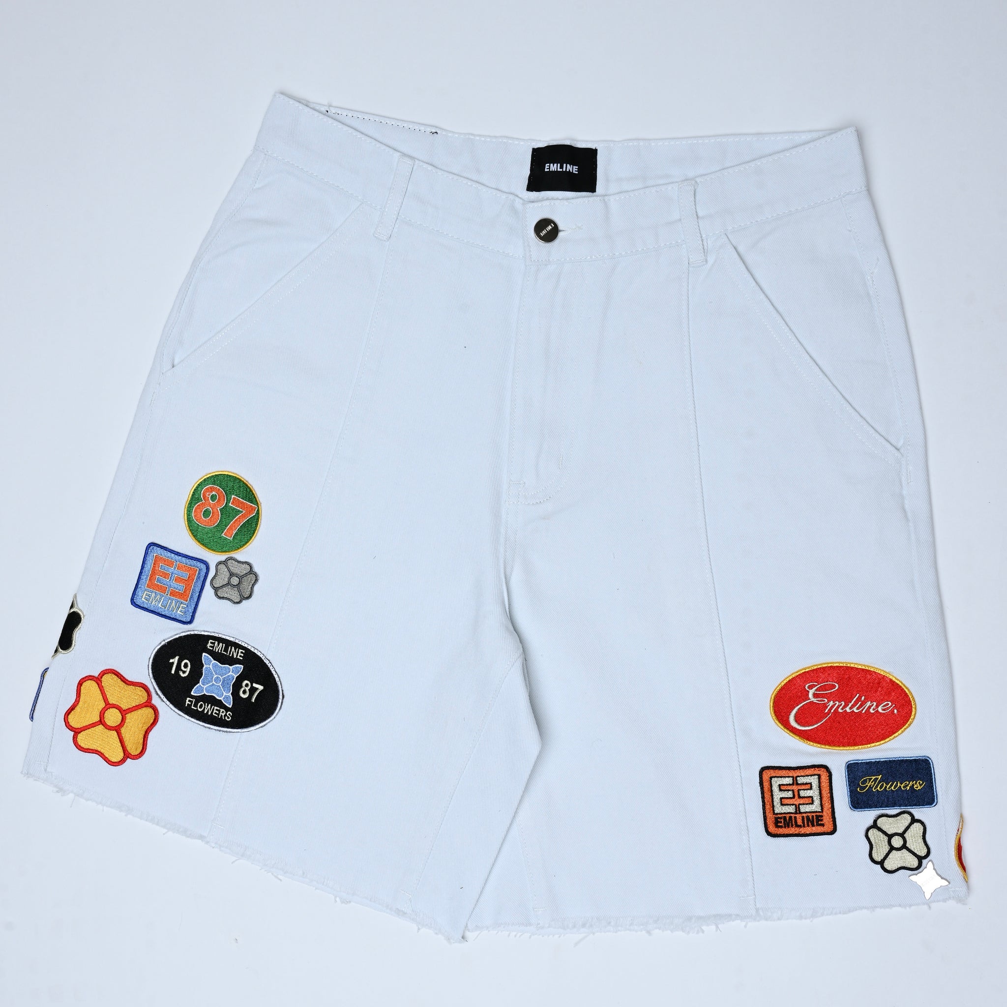 Design 137 - Patchwork Shorts White