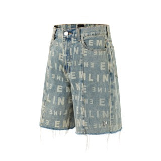 Logo Denim Shorts - Apricot/White