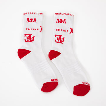 Emline Logo Socks - White