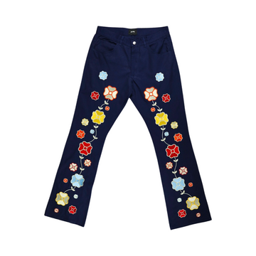 Multi Flower Pants - Navy