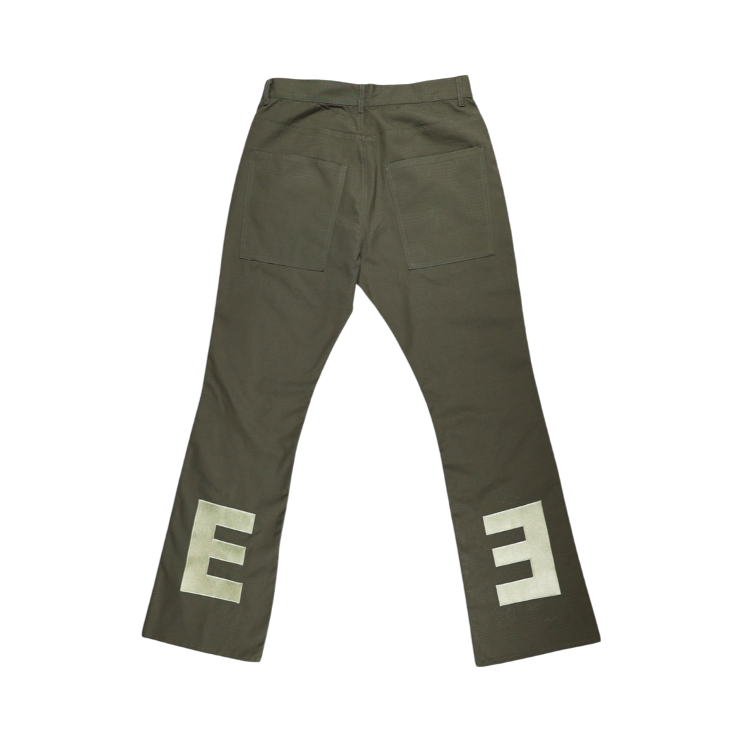 Multi Flower Pants - Olive
