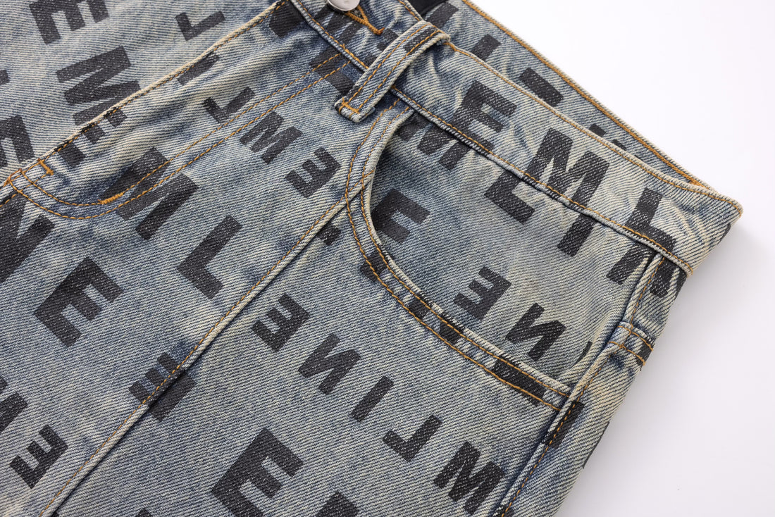 Logo Denim Shorts - Apricot