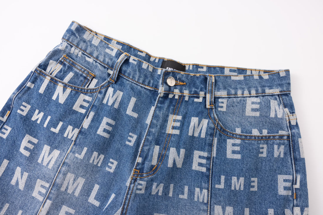 Logo Denim Shorts - Blue