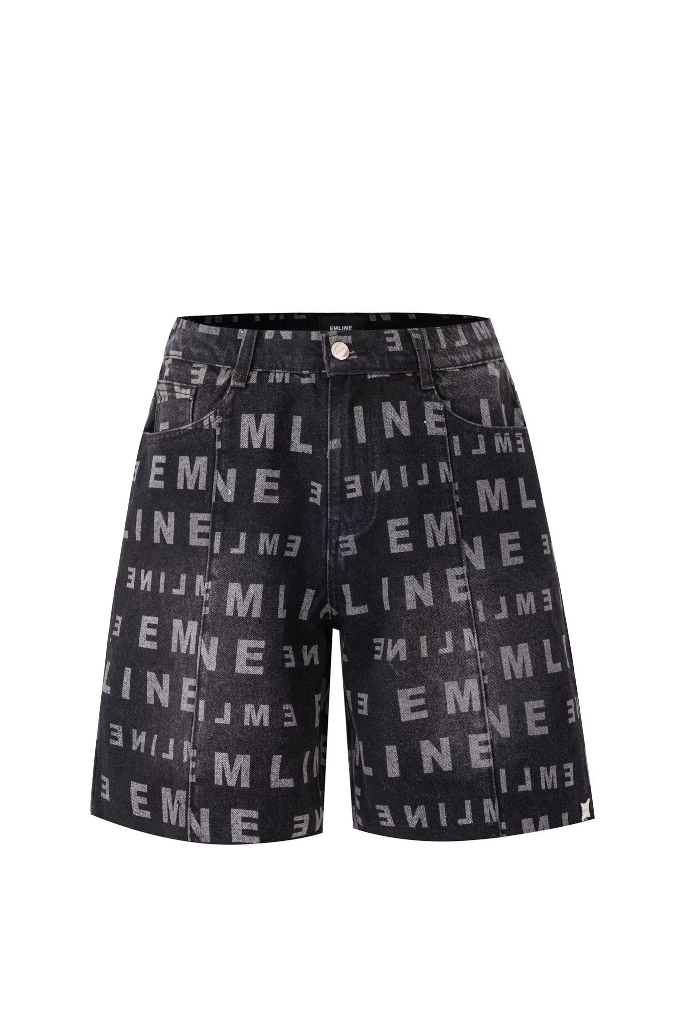 Logo Denim Shorts - Black/Gray