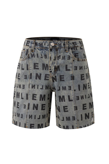 Logo Denim Shorts - Apricot