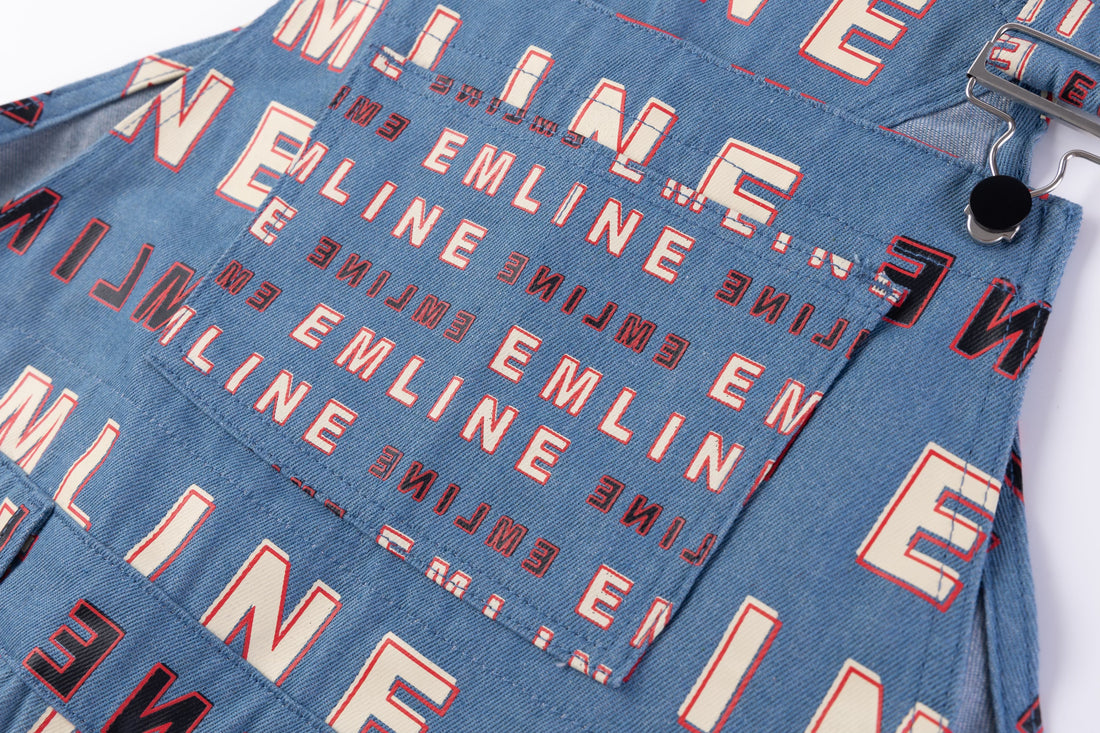 Logo Denim Jumper - Red