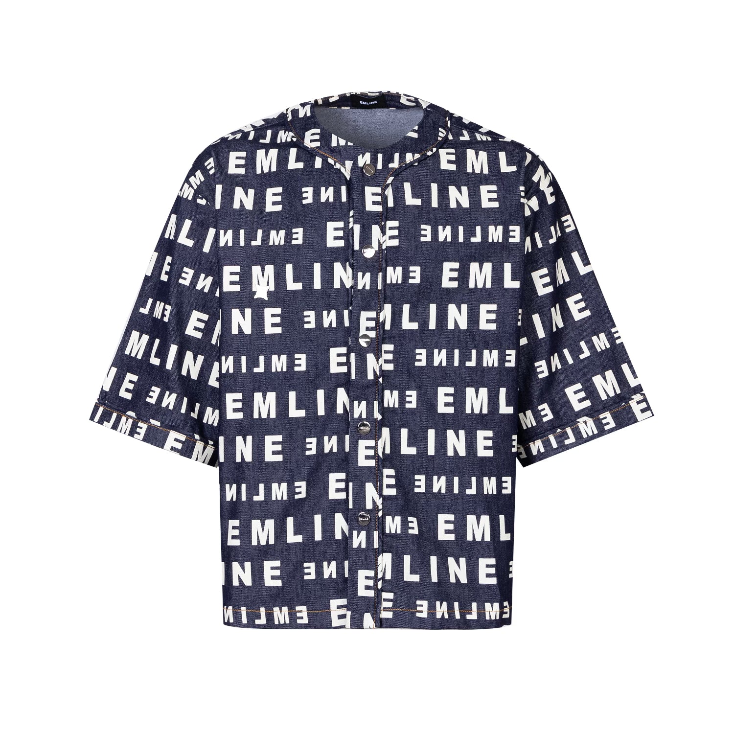 Denim Baseball Jersey - Blue