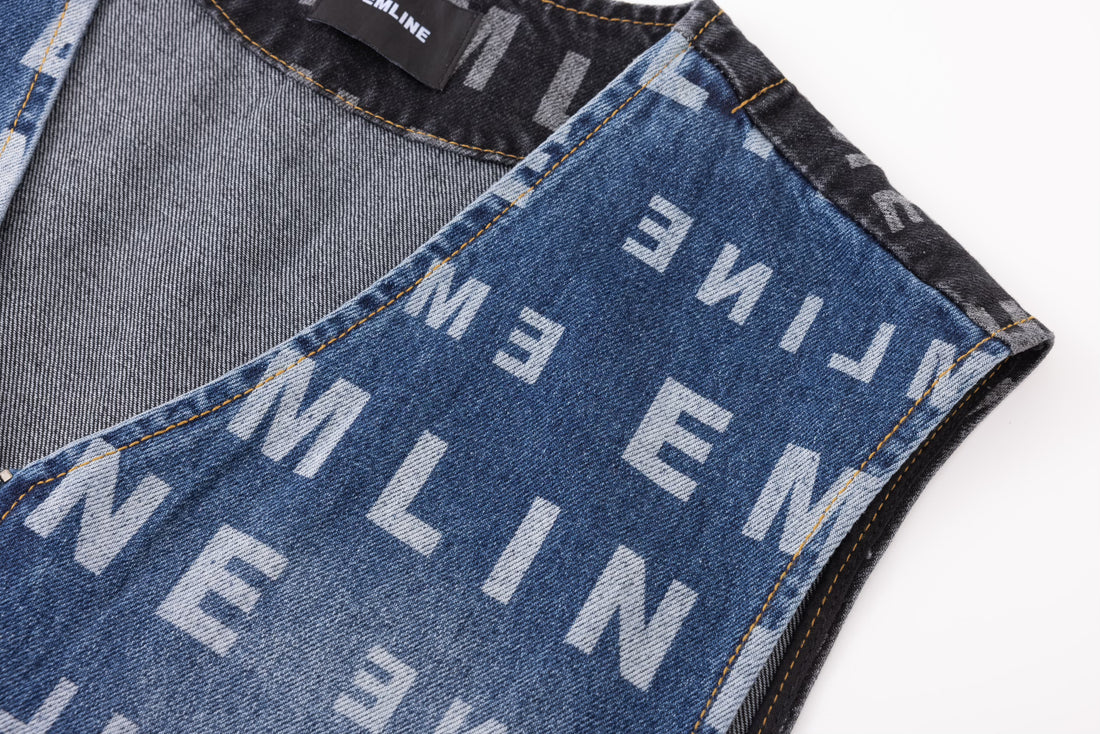 Logo Denim Vest - Blue/Black