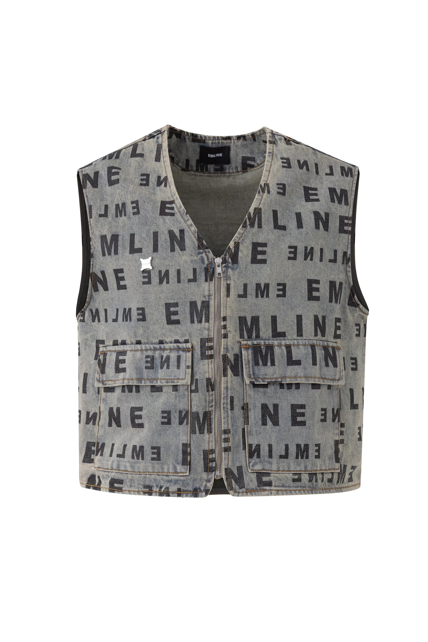 Logo Denim Vest - Apricot