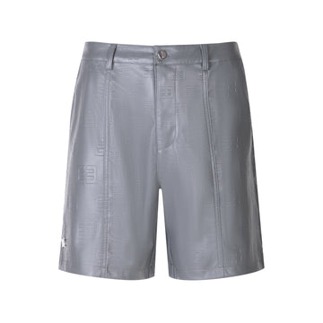 Logo Leather Shorts - Gray