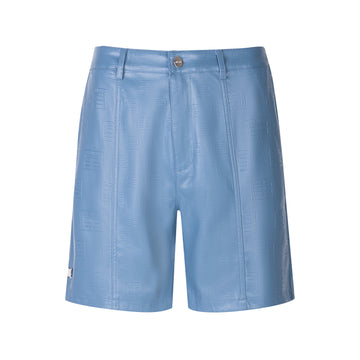 Logo Leather Shorts - Blue