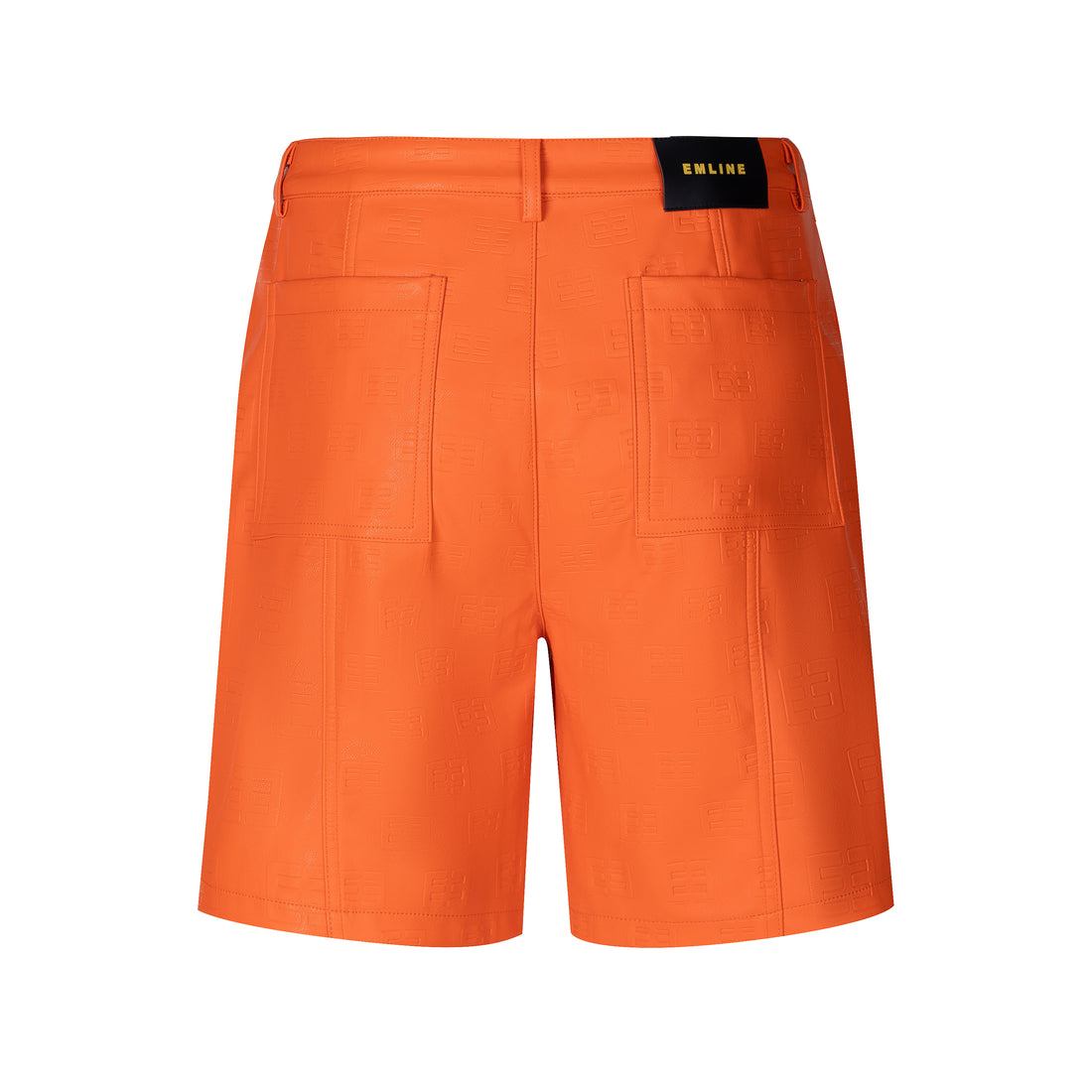 Logo Leather Shorts - Orange