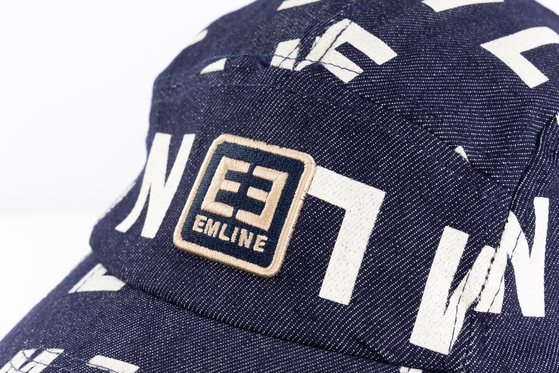 Logo Denim 5 Panel Hat - Blue