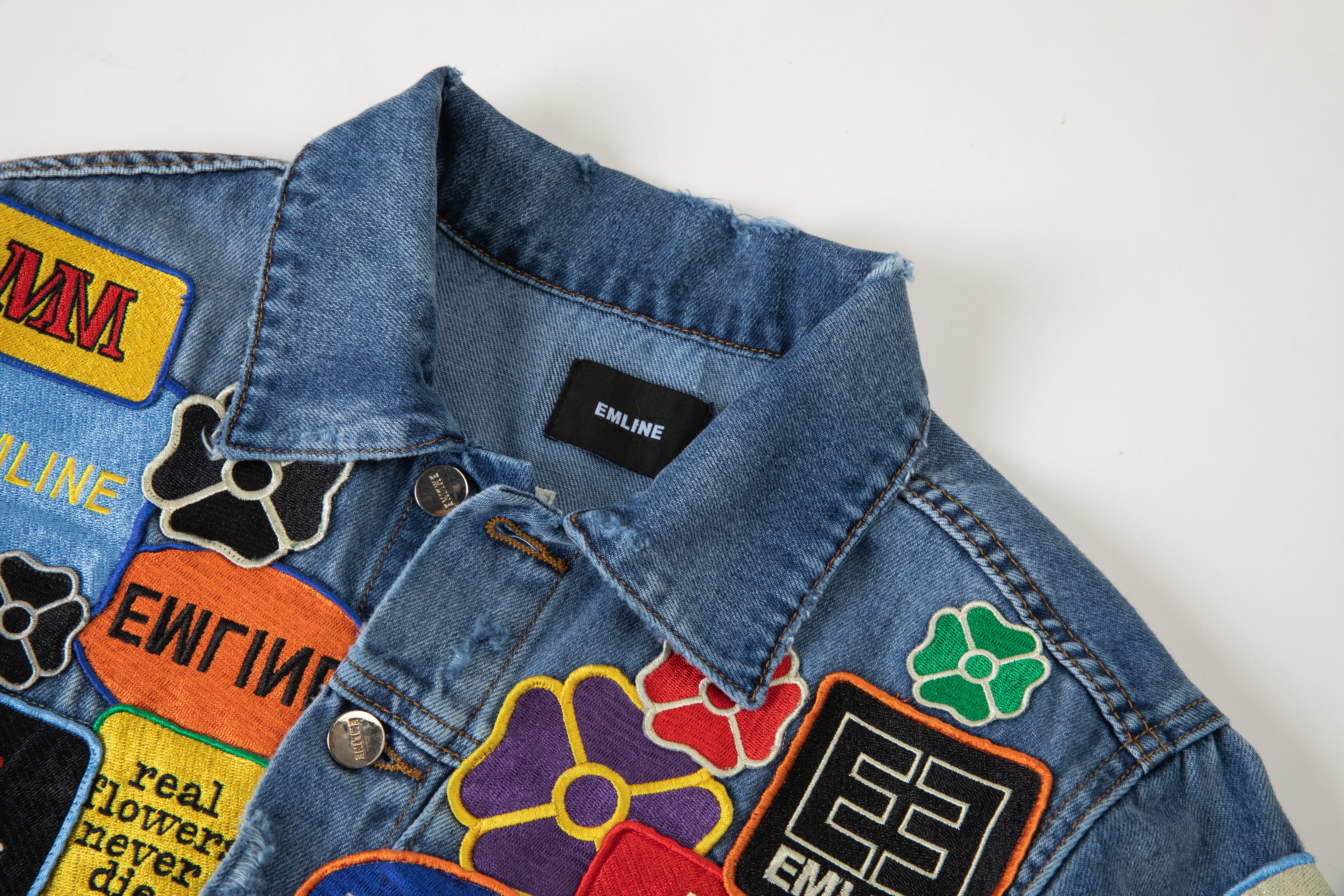 Patchwork Denim Jacket - Blue