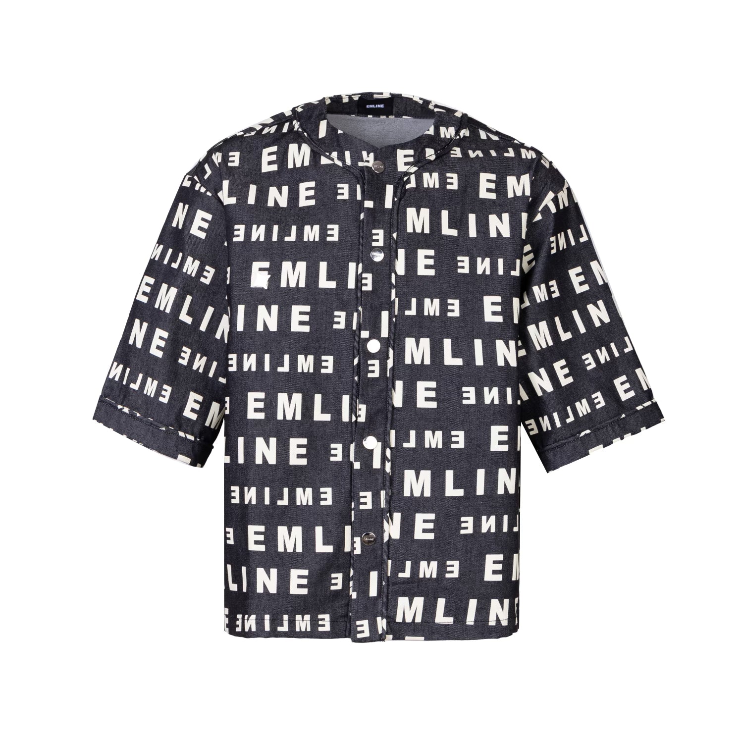 Denim Baseball Jersey - Black