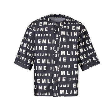 Denim Baseball Jersey - Black