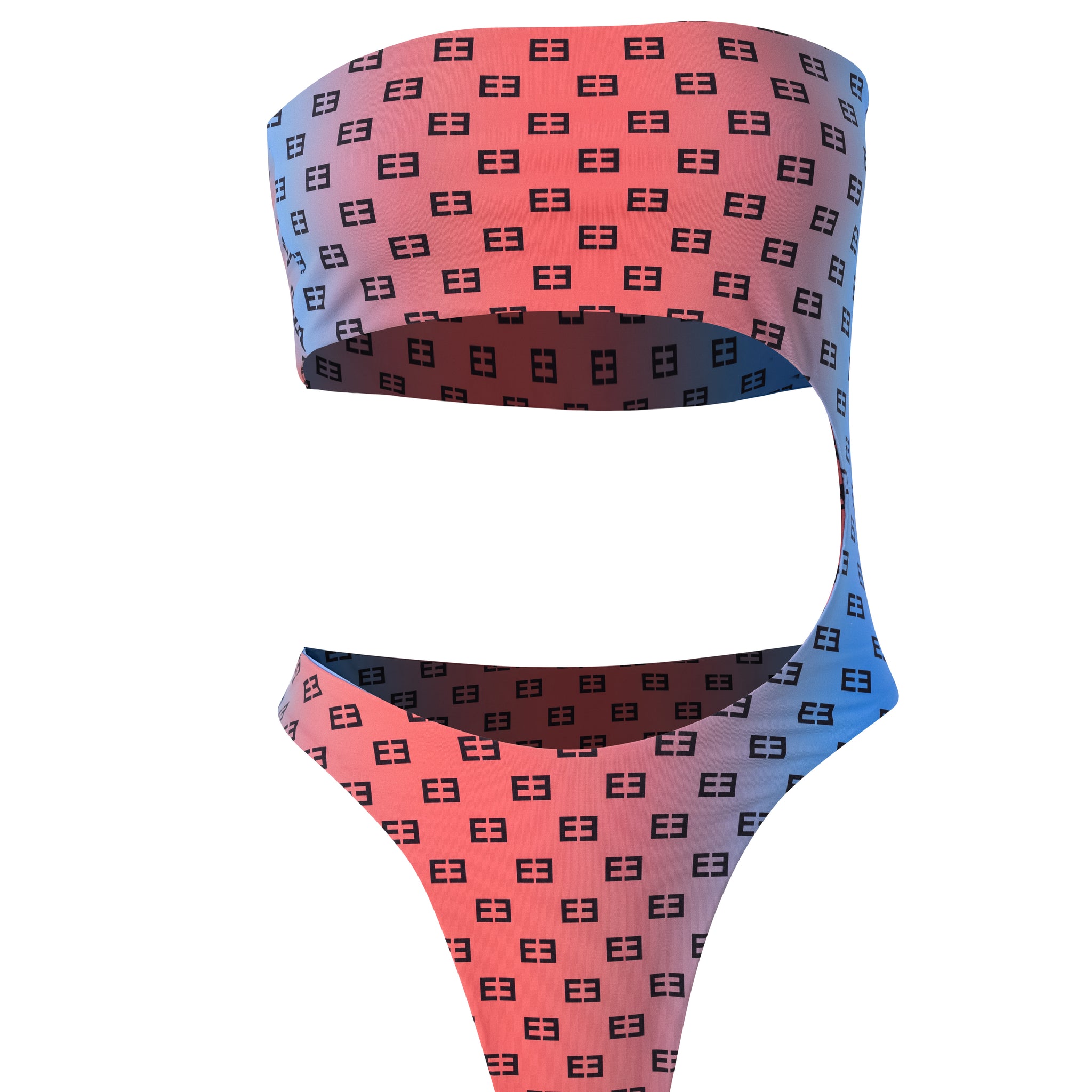 Bathing Suit 003 - Peach/Blue