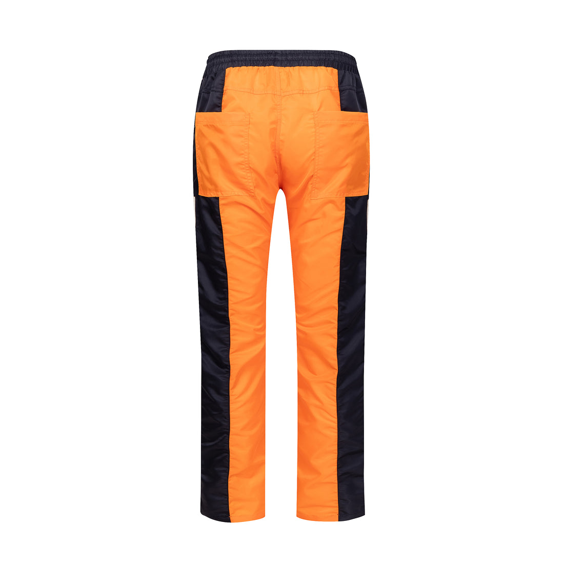 Satin Windbreaker Pants - Black/Orange