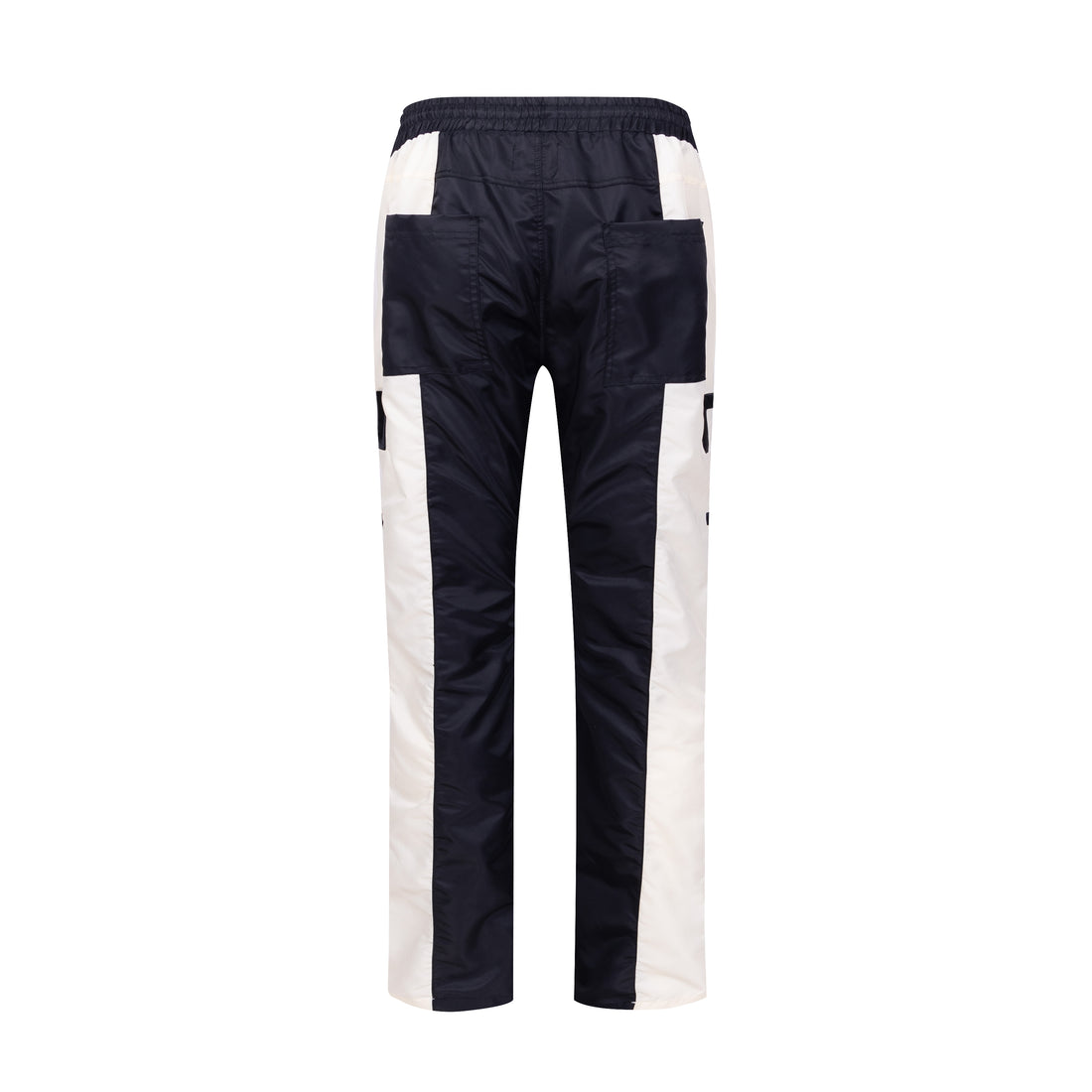 Satin Windbreaker Pants - Black/Cream