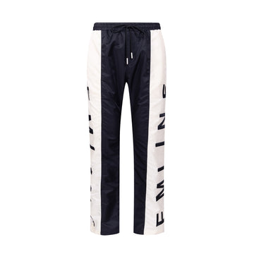Satin Windbreaker Pants - Black/Cream