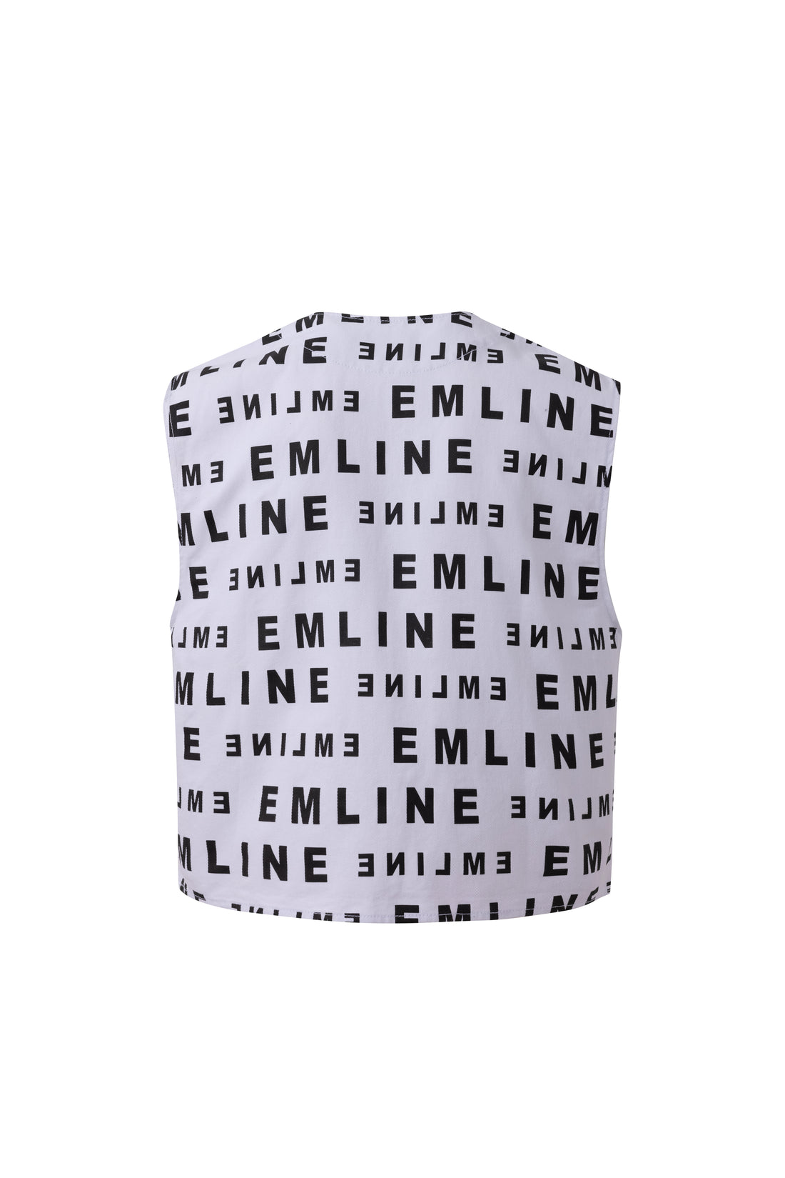 Logo Denim Vest - White