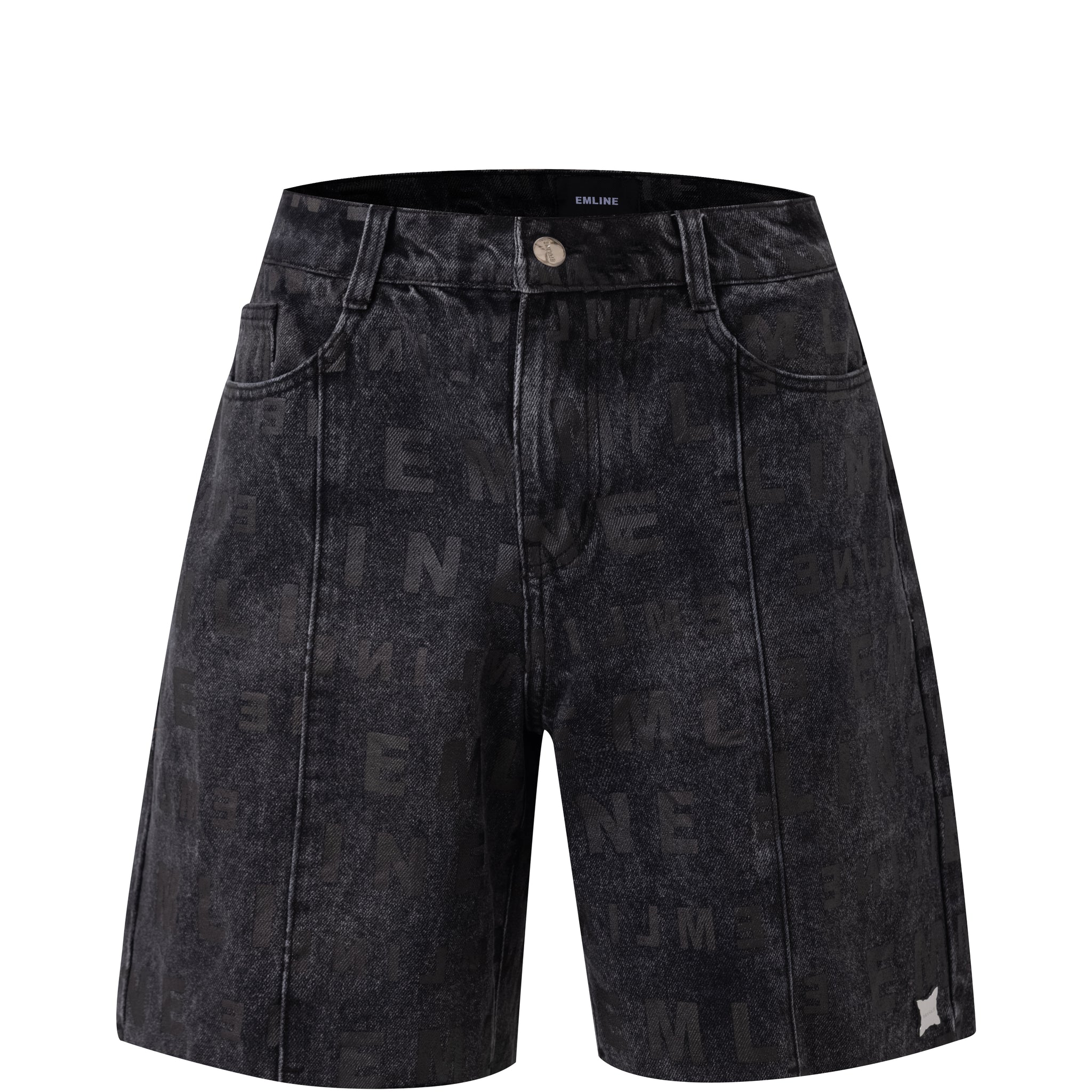 Logo Denim Shorts - Black