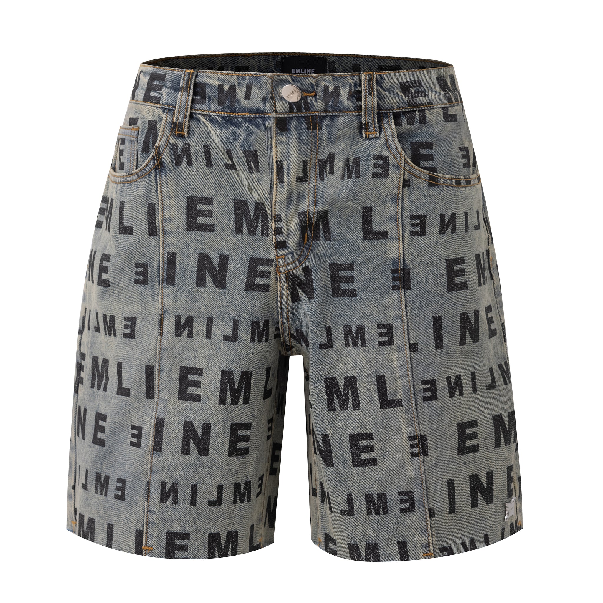 Logo Denim Shorts - Apricot