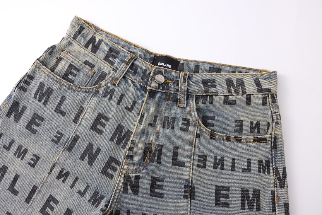 Logo Denim Shorts - Apricot