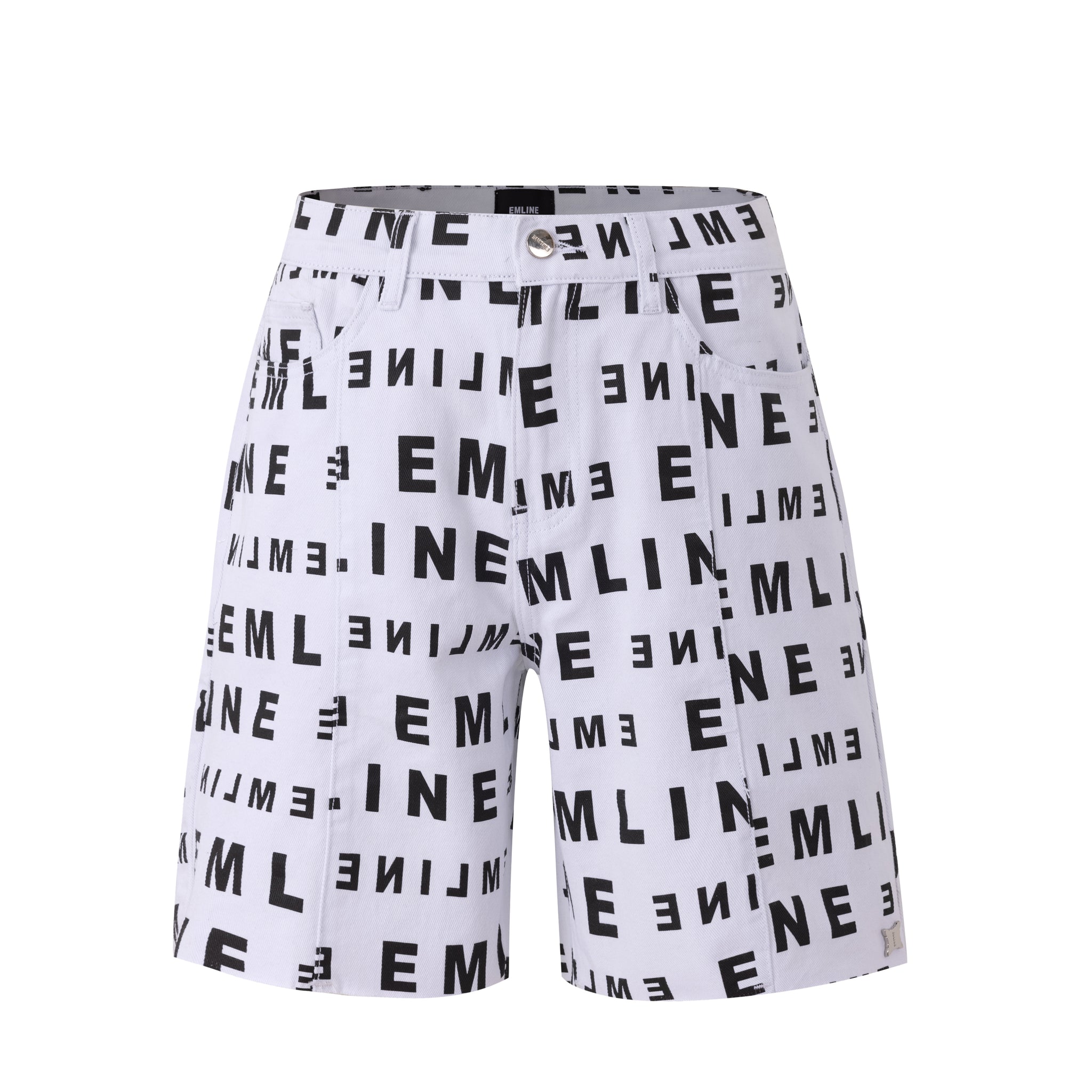 Logo Denim Shorts - White